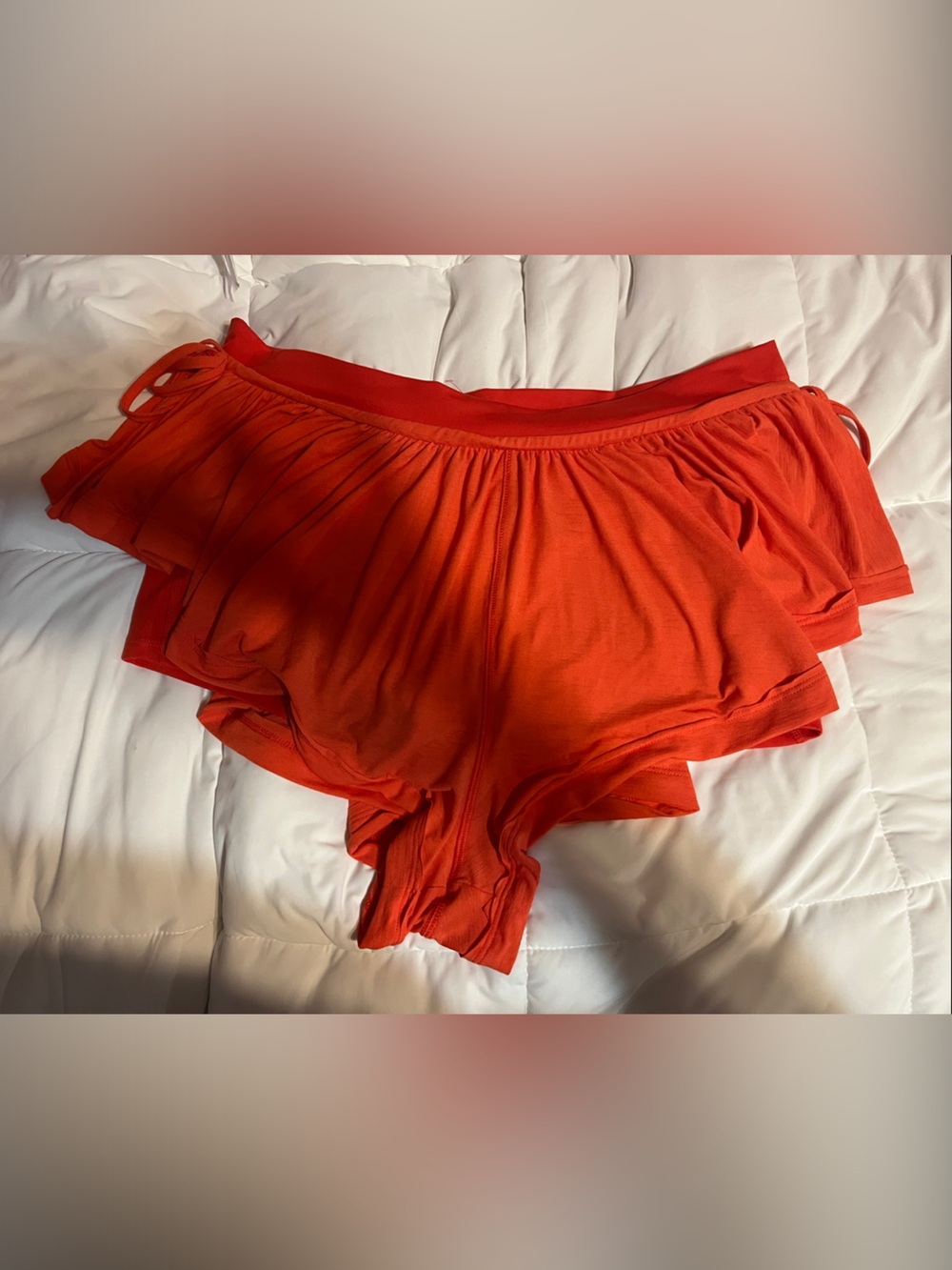 FP Movement by Free People Orange Ruffled Skort Shorts